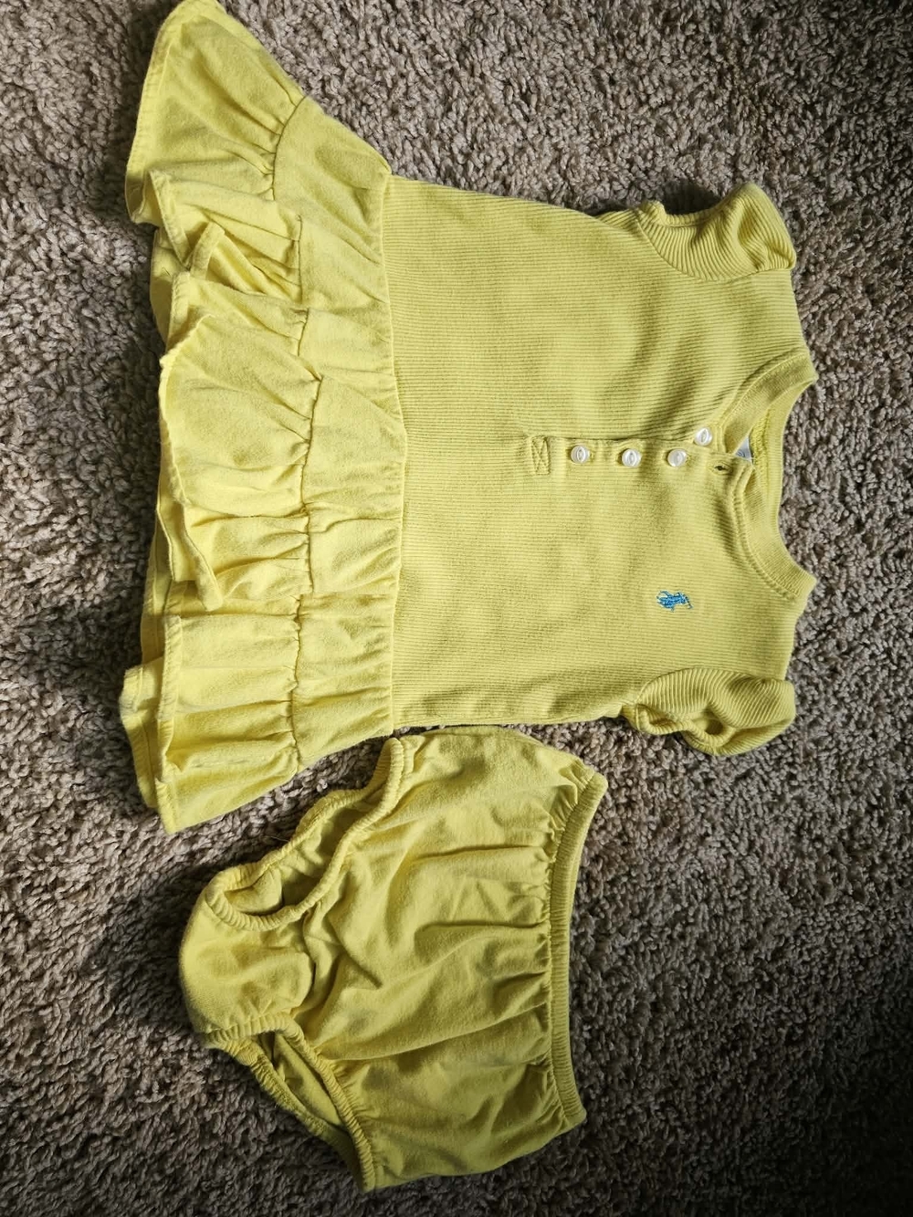 Ralph Lauren Yellow Ruffle Dress & Bloomers Set